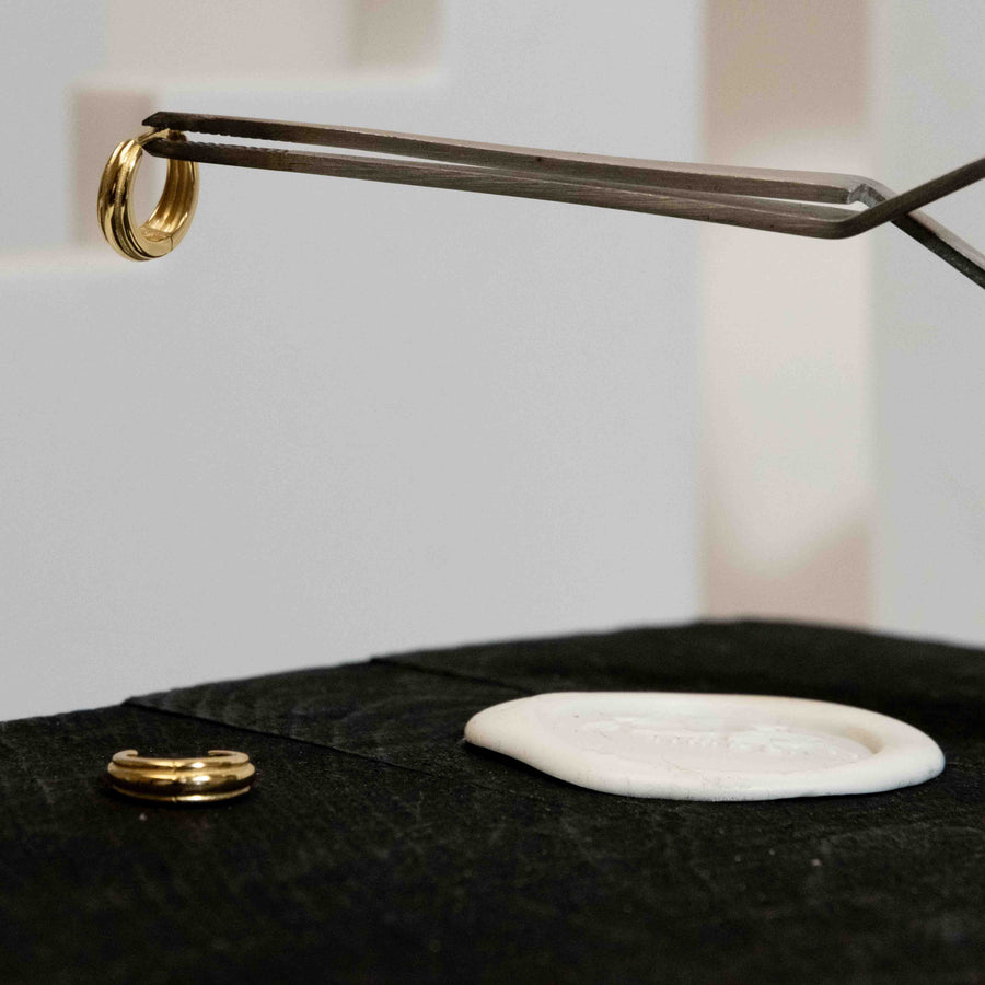 Cercei din argint aurit Hoop -  Atelier Bijuterii Nimba 